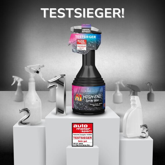 DR. WACK - A1 HIGH END Spray Wax 500 ml - Autowachs mit Abperl-Effekt - Sprühwachs für langanhaltenden Lackschutz & Glanz - Auto Lackversiegelung - für alle Lackarten - Hochwertige Autopflege