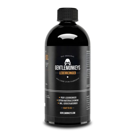 GENTLEMONKEYS Lederreiniger Refill (500ml) • Lederpflege Nachfüllflasche • Für alle Glattleder • Entfernt Schmutz & Gerüche • Biologisch abbaubar • Made in Germany