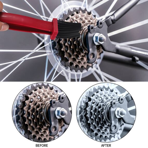 4 Stück FahrradKetten Motorradketten Reinigungsbürste Kit, Fahrrad Motorrad Kettenreiniger Saubere Bürste, Kettenbürste, Kettenreinigungsbürste für MTB Mountainbike Fahrrad Motorrad