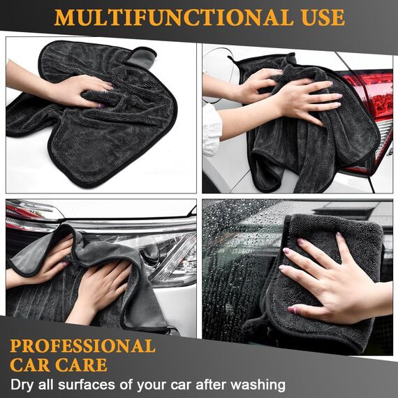 URAQT Shiny Trockentuch, 2 Stück Fast Dry Trockentuch für Die Dusche Auto Trockentuc Mikrofasertücher Shiny Bath Extrem Saugfähig Duschkabinen Tuch für Duschkabinen Auto Und Motorrad Pflege 60x40cm