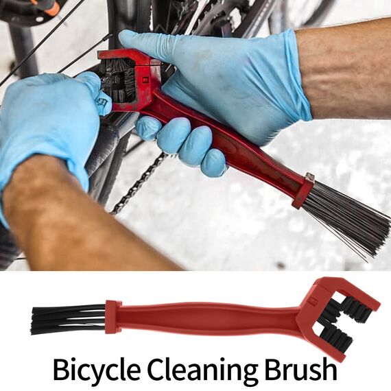 4 Stück FahrradKetten Motorradketten Reinigungsbürste Kit, Fahrrad Motorrad Kettenreiniger Saubere Bürste, Kettenbürste, Kettenreinigungsbürste für MTB Mountainbike Fahrrad Motorrad