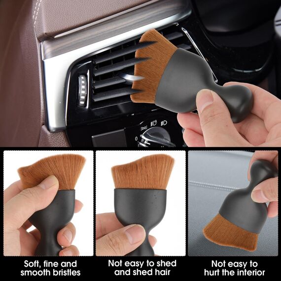 Cobee Auto Innenreinigung Weiche Bürste. Kein Kratzer, 2 Pakete Auto Reinigungsbürsten Stauber mit weichen Borsten, Armaturenbrett Air Outlet Staub Entfernung Bürsten für Automovie (Stil C)