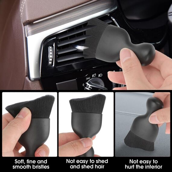 Cobee Auto Innenreinigung Weiche Bürste. Kein Kratzer, 2 Pakete Auto Reinigungsbürsten Stauber mit weichen Borsten, Armaturenbrett Air Outlet Gap Staub Entfernung Bürsten für Automovie (Stil B)