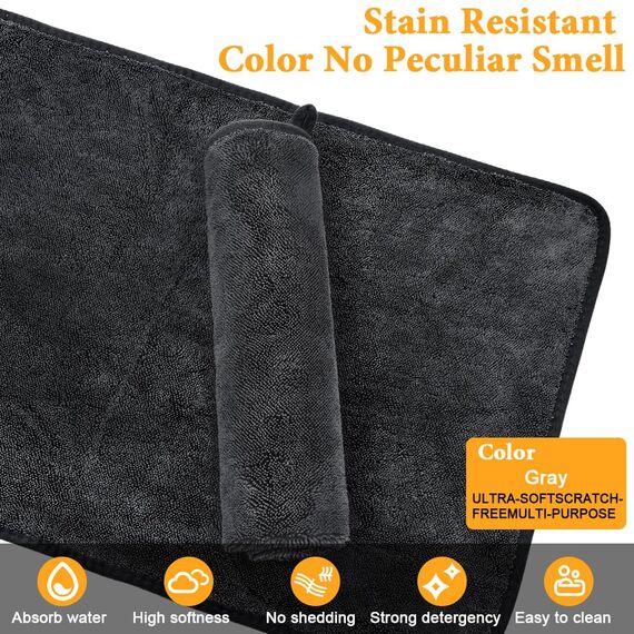 URAQT Shiny Trockentuch, 2 Stück Fast Dry Trockentuch für Die Dusche Auto Trockentuc Mikrofasertücher Shiny Bath Extrem Saugfähig Duschkabinen Tuch für Duschkabinen Auto Und Motorrad Pflege 60x40cm