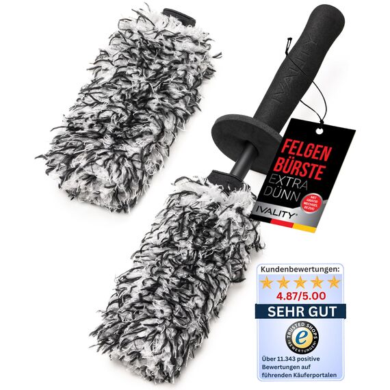 Ivality® Mikrofaser Felgenbürste Ultra dünn- Standard 36 cm - Für eine schonende Reinigung - Ideal für hochwertige Felgen – Felgenreiniger Microfaser Felgenbürste Alufelgen Auto Felgen Bürste