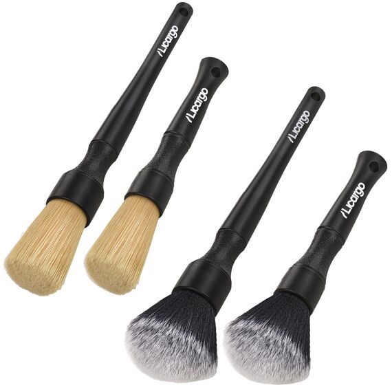 LICARGO Premium Detailing Pinsel Set Auto – 4 Reinigungspinsel für Innen & Außen – Ultraweiches & Festes Borsten-Set – Detailbürsten für Felgen, Motor, Innenraum – Professionelles Autopflege Set