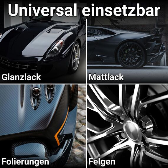 IVALITY Keramikversiegelung Auto 3-in-1 Set – Keramik Versiegelung, Glasreiniger mit Scheibenversiegelung & Ceramic Autoshampoo – Hydrophobes Auto-Pflegeset für Lacke, Felgen und Glas