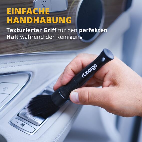 LICARGO Innenraum Reinigungs Set - 2X Detailing Pinsel Weich & 2X Detailing Pinsel Hart & 1x Innenraumreiniger (500ml) - porentiefe & effektive Auto Reinigung