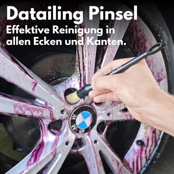Ivality® Premium Felgenreiniger Set - Mit Wirkindikator & schonend - Felgen Reiniger Auto, Rim Cleaner, Alufelgen Reiniger, Wheel Cleaner, Alu Felgen Reinigung, Detailing Pinsel + 2 Mikrofasertücher