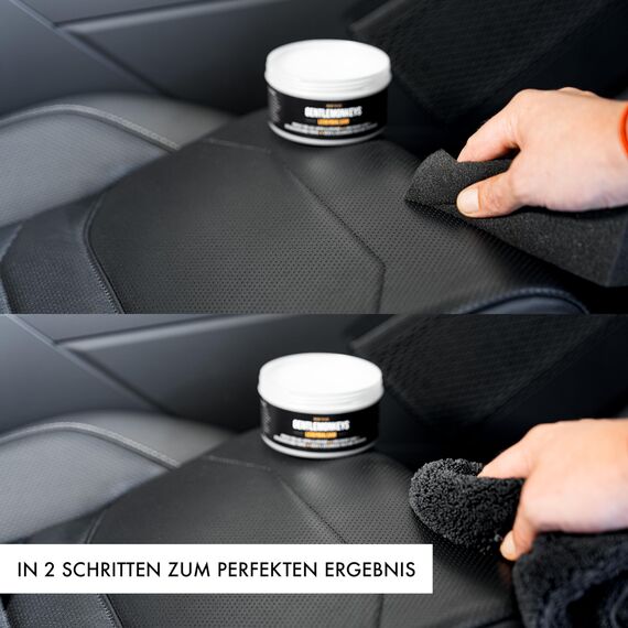 GENTLEMONKEYS Lederpflege Set • Lederreiniger, Lederbalsam & Poliertuch • Für Glattleder, Autositze, Schuhe, Sofa, etc. • Profi Lederreiniger Set mit Lederpflege • Premium Leder Pflegeset