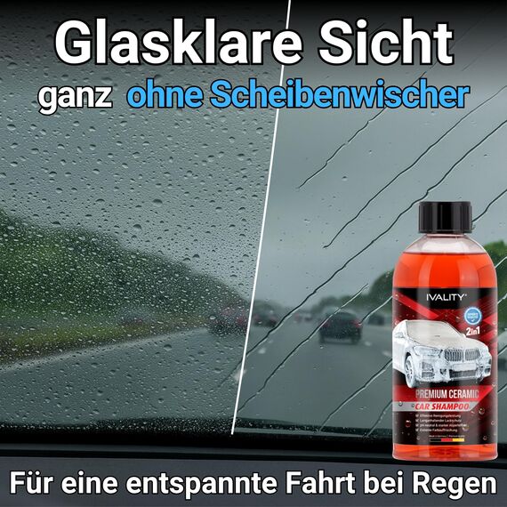 Ivality 7-in-1 Keramik Auto Sparbundle mit Ultra Dünner Felgenbürste, Effektivem Felgenreiniger, 3-in-1 Waschhandschuh und 1800GSM 50x80 Auto Trockentuch Für Lack, Felgen, Glas und Außenpflege