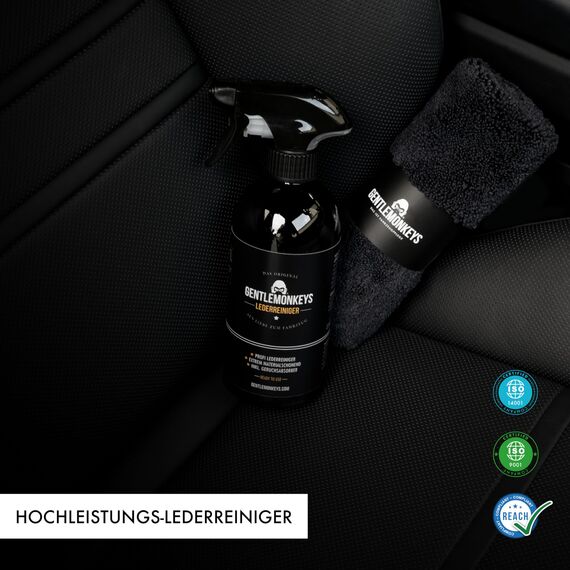 GENTLEMONKEYS Lederreiniger Refill (500ml) • Lederpflege Nachfüllflasche • Für alle Glattleder • Entfernt Schmutz & Gerüche • Biologisch abbaubar • Made in Germany