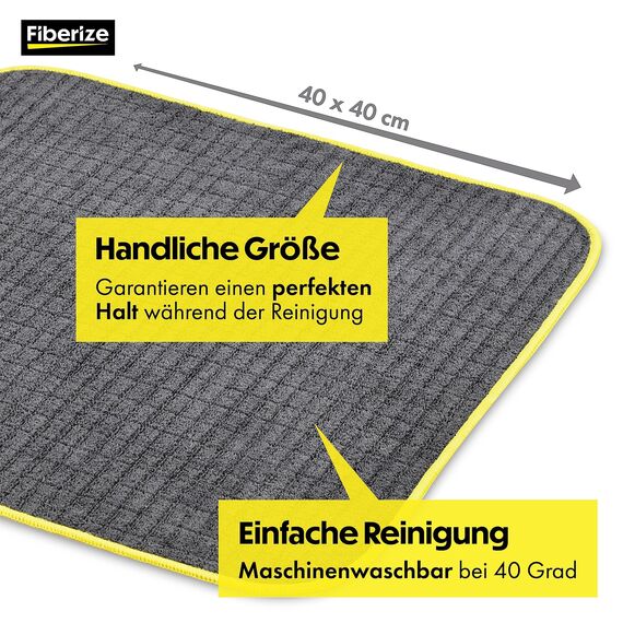 Fiberize® Mikrofasertücher Auto (6er Set) - flauschig weich & extrem saugstark - fusselfreie & lackschonende Mikrofasertücher Autopflege, Microfasertücher Auto Poliertücher - 380GSM, 40x40cm