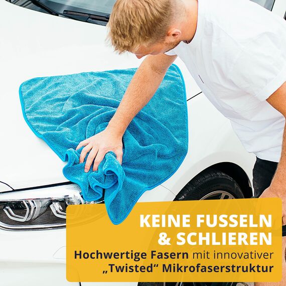 LICARGO® Waschbox Bundle - Zottel-Waschhandschuh Auto & Trockentuch - extrem weiche & saugstarke Mikrofaser - entfernt hartnäckigen Schmutz mühelos - Mikrofaser Auto Waschhandschuh, Autoschwamm Außen