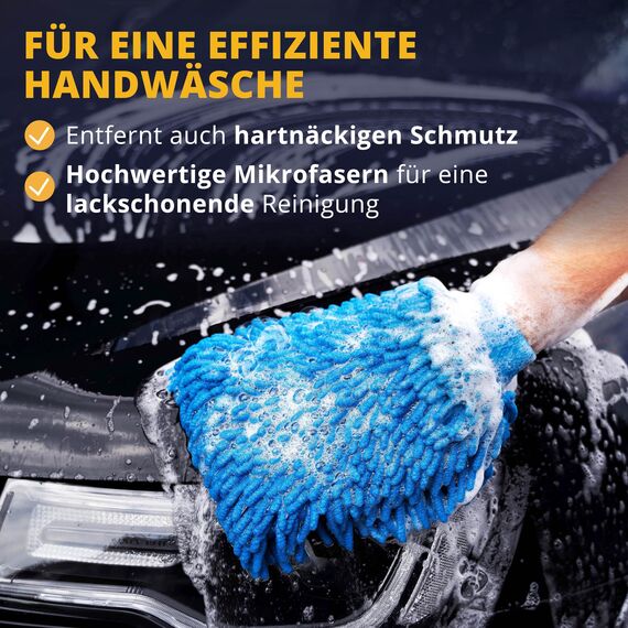LICARGO® Waschbox Bundle - Zottel-Waschhandschuh Auto & Trockentuch - extrem weiche & saugstarke Mikrofaser - entfernt hartnäckigen Schmutz mühelos - Mikrofaser Auto Waschhandschuh, Autoschwamm Außen