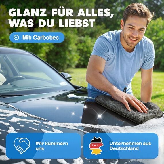 CARBOTEC® Mikrofasertücher 2er-Set – Trockentuch Dusche & Bad, streifenfreies Mikrofaser Handtuch für Duschkabine, Glas & Armaturen – Auto Trockentuch, Fensterputztuch & Poliertuch, Fast Dry