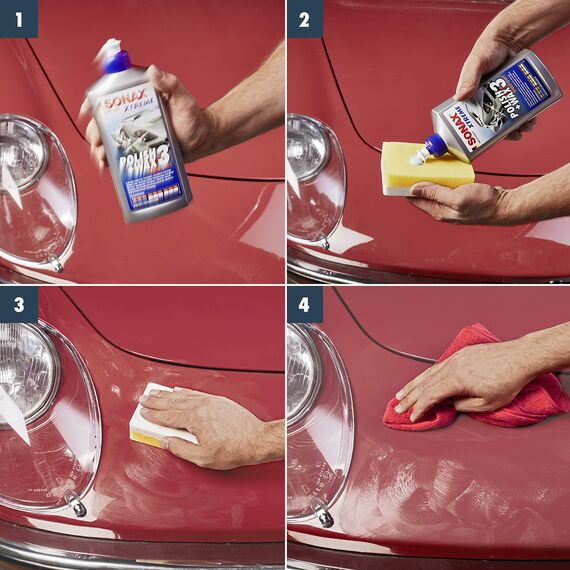 SONAX Xtreme Polish+Wax 3 Hybrid NPT (500 ml) zum Abtragen verwitterter Lackschichten und Auffrischen Matter Farben | Art-Nr. 02022000