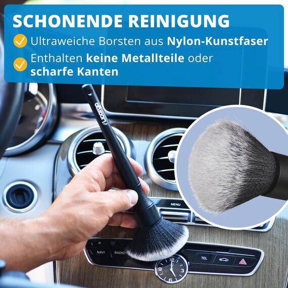 LICARGO Innenraum Reinigungs Set - 2X Detailing Pinsel Weich & 2X Detailing Pinsel Hart & 1x Innenraumreiniger (500ml) - porentiefe & effektive Auto Reinigung