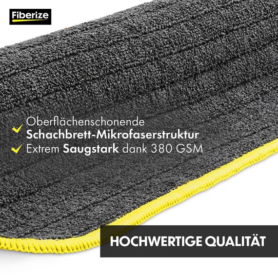 Fiberize® Mikrofasertücher Auto (6er Set) - flauschig weich & extrem saugstark - fusselfreie & lackschonende Mikrofasertücher Autopflege, Microfasertücher Auto Poliertücher - 380GSM, 40x40cm