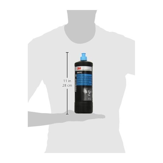 3M Perfect-it Hochglanz-Maschinenpolitur, 09376, Lackpolitur, Silikonfrei, Wachsfrei, Zum Entfernen von Wirbelspuren und anderen kleineren Oberflächendefekten im Lack, Hochglanz-Finish, 1 Ltr.