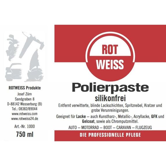 ROTWEISS 1000 Polierpaste 750ml