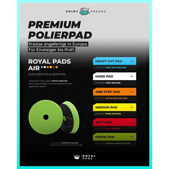 Politurset: Rupes Politur Set + Royal Pads Premium Polierpads + Dr. Wack Lackversiegelung + Zubehör - Auto Politur | 13-teilig