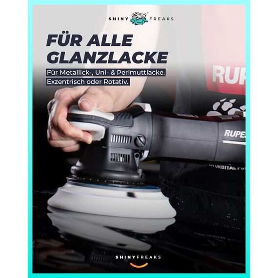 Politurset: Rupes One-Step Politur + Royal Pads Polierpads + Zubehör - Auto Lack Politur, Kratzer entfernen, Aufbereitung | 7-teilig