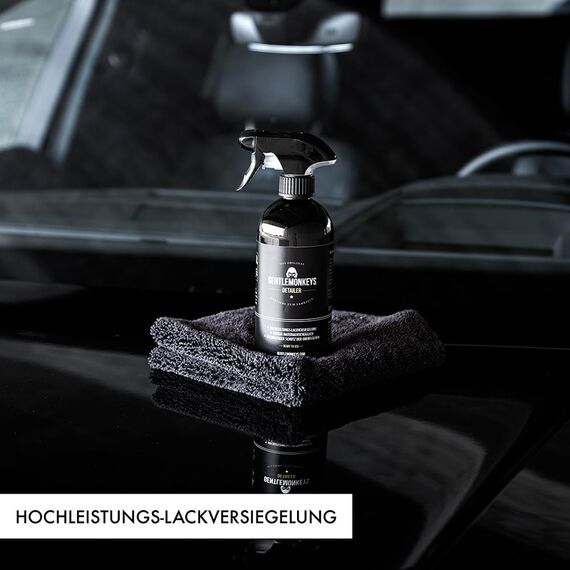 GENTLEMONKEYS Detailer Bundle (500ml Lackversiegelung + Mikrofasertuch + 500ml Refill) • Sprüh-Versiegelung für Glanz & Abperleffekt • Gegen Schmutz, Staub & Wasserflecken • Made in Germany