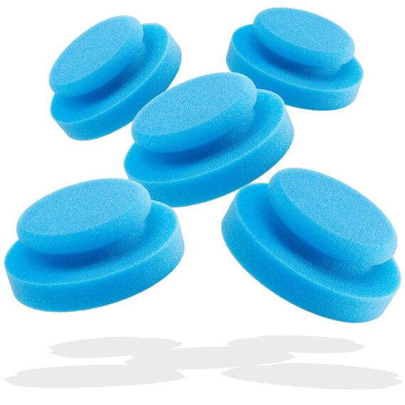 detailmate Autopflege - Made in Germany - 5er Pack Handpolierschwamm - Medium Cut Foam Ø 130/50mm aus Premium Schaumstoff für Handpolitur/Wachse/Applikator für Pflegeprodukte auf Kunststoff, Reifen