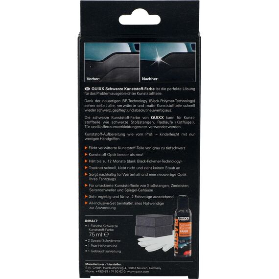 Quixx Black Plastic Colour Mehrfarbig Kunststoff-Farbe 75ml