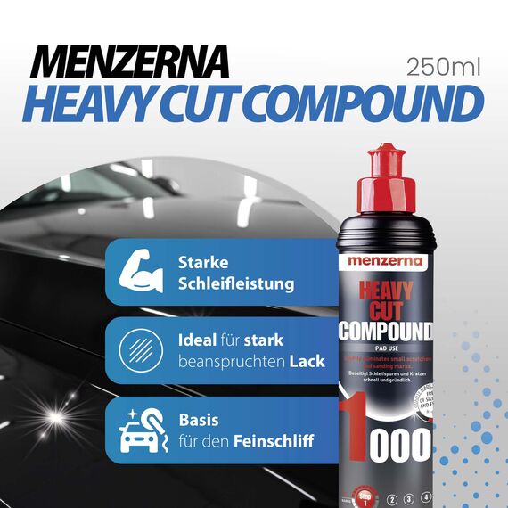 Menzerna Auto Polituren Set: Menzerna Heavy Cut Compound 1000 + Medium Cut Compound 2200 + Super Finish 3500 + Power Lock Ultra Protection Sachet + 4x Mikrofasertuch 40x40cm