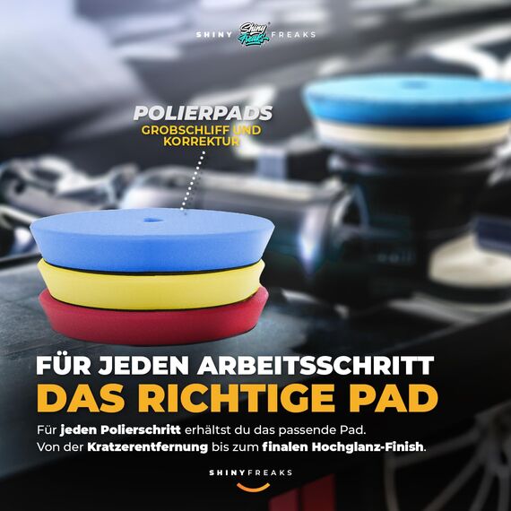 Politurset: Sonax Politur Set + Royal Pads Premium Polierpads + Dr. Wack Lackversiegelung + Zubehör - Auto Politur | 13-teilig