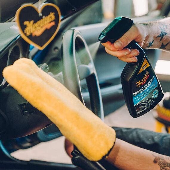 Meguiar's Innenraumreiniger Auto - Neuwagenduft - Schutz & Glanz - Kunststoff-, Vinyl & Gummioberflächen - G4216EU, 473ml