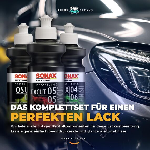 Politurset: Sonax Politur Set + Royal Pads Premium Polierpads + Dr. Wack Lackversiegelung + Zubehör - Auto Politur | 19-teilig