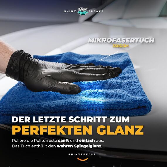 Koch Chemie Shine Speed Polish (500 ml) Lackpolitur + chemicalworkz Hand Wachs Applikator + ShinyFreaks Ultra Soft Mikrofasertuch – Hochglanz-Finish & Lackschutz – Auto Politur & Pflege Set