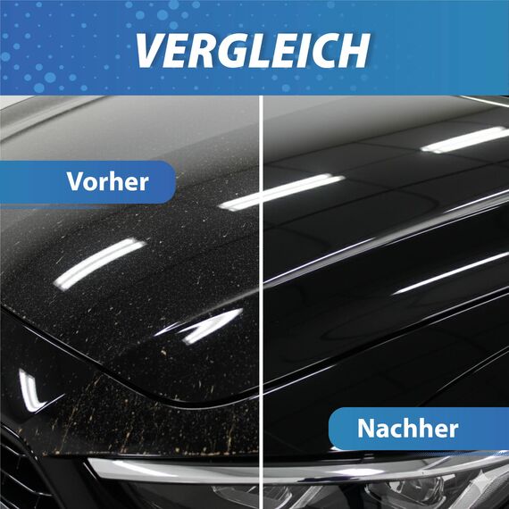detailmate Handpolitur Auto Set - Menzerna Medium Cut Politur One-Step-Polish 3 in 1, 250ml + Made in Germany Polierschwamm + ultraflausch Mikrofaser Poliertuch 550GSM + 1 Schutzhandschuh