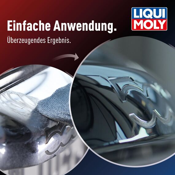 LIQUI MOLY Lackpflege Chromglanzcreme, Art.-Nr.1529 I 250 ml Chrompolitur Auto zur Reinigung & Chrompflege I Entfernt Blindstellen & Rost an Chromteilen I Langzeit-Korrosionsschutz & Glanz