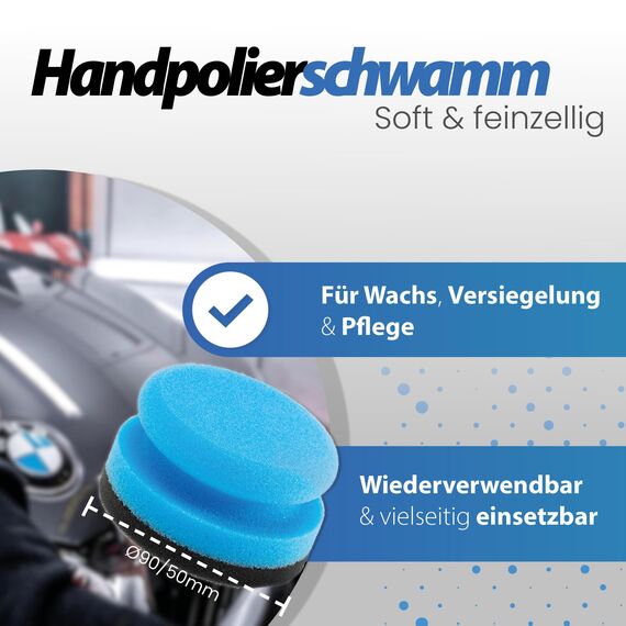 Detailmate Soft99 New Fusso Coat 12 Months Wax Dark Hartwachs Autowachs, Lackversiegelung, 200 gr für dunkle Lacke schwarz + langfloriges Mikrofaser Poliertuch + Polierschwamm