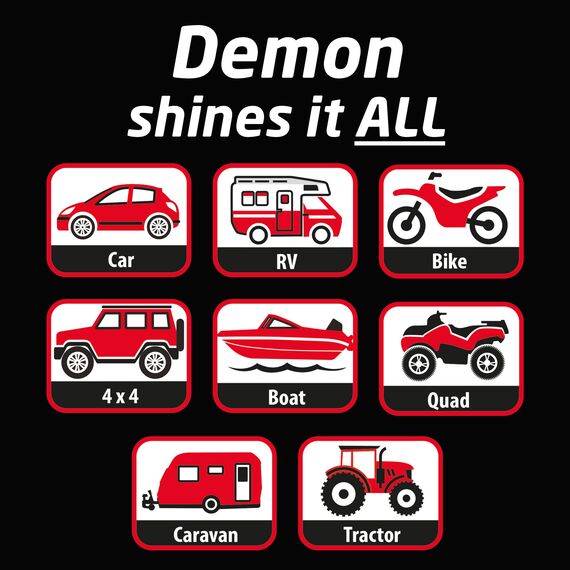CarPlan Demon Shine Glanzspray für Auto & Motorrad – Sofortiger Hochglanz ohne Polieren – Handsprühflasche – 1 Liter