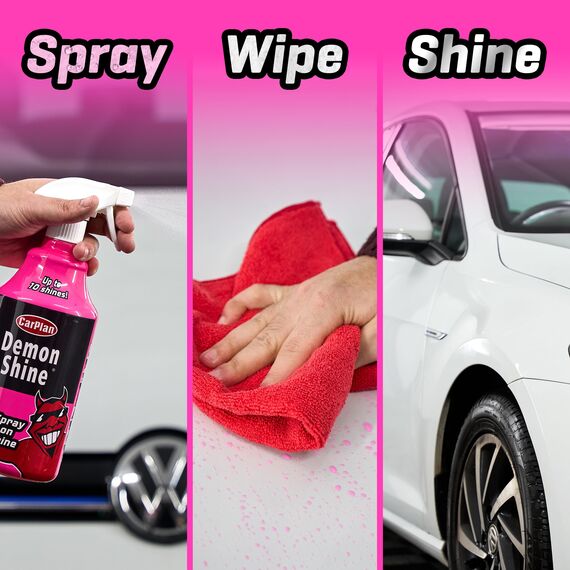 CarPlan Demon Shine Glanzspray für Auto & Motorrad – Sofortiger Hochglanz ohne Polieren – Handsprühflasche – 1 Liter