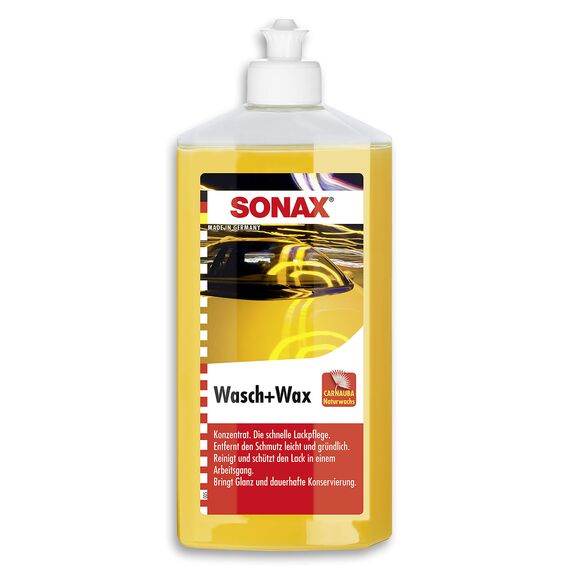 SONAX Wasch & Wax (500 ml) gründliche Schmutzentfernung und dauerhafter Schutzfilm aus natürlichem Carnauba-Wachs | Art-Nr. 03132000