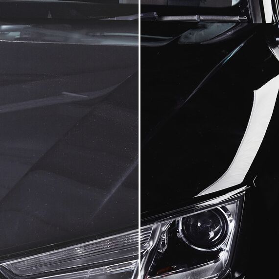 SONAX Polish+Wax Color schwarz (250 ml) Mittelstarke Politur für neuwertige und leicht matte Lacke mit Farbpigmenten und Wachsanteilen | Art-Nr. 02961410