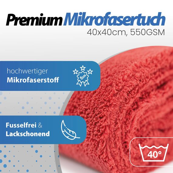 detailmate Wachs Set: Soft99 Pearl & Metallic Soft, Ultra Flauschiges Mikrofaser Poliertuch 550 GSM, 40x40cm, 80% Polyester, 20% Polyamide