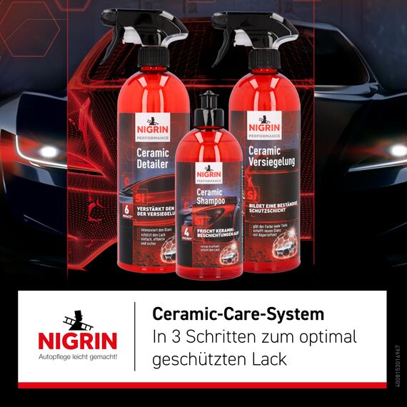 NIGRIN Performance Ceramic Versiegelung, intensive Leuchtkraft, Hochglanzeffekte, mit Abperleffekt, 750ml, rot