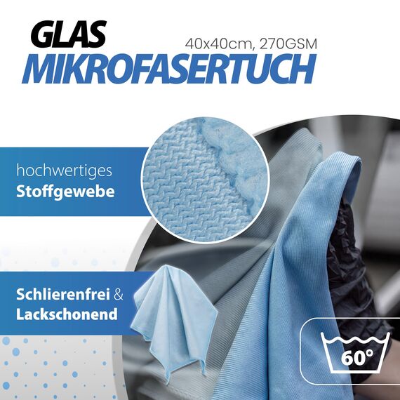 5-teil. Glasversiegelung Bundle - Soft99 Glaco DX 110 ml Versiegelung + Soft99 Glaco Glass Compound Roll On 100ml - Politur für Glas + Glasreiniger 100ml, Poliertuch, Glas Mikrofasertuch