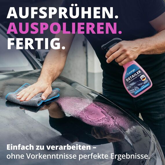 LICARGO Detailer Auto (500ml) – Quick Detailer mit Tiefenglanz & Abperleffekt, Auto Sprühversiegelung zur Lackpflege aussen, Lackreiniger für alle Oberflächen, Versiegelungsspray & Abperlschutz