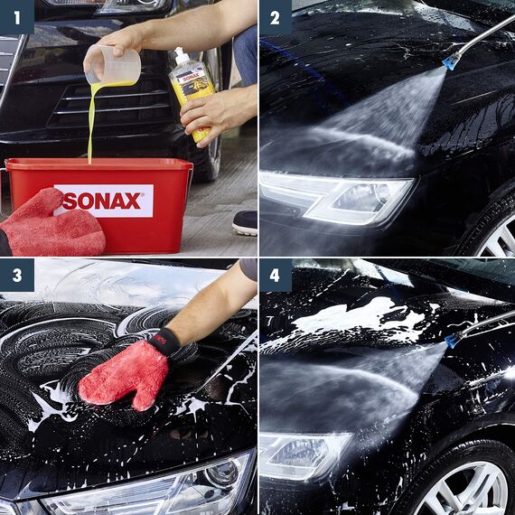 SONAX Wasch & Wax (500 ml) gründliche Schmutzentfernung und dauerhafter Schutzfilm aus natürlichem Carnauba-Wachs | Art-Nr. 03132000