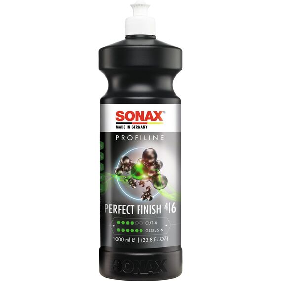 SONAX PROFILINE PerfectFinish (1 Liter) Finishpolitur zum 1-stufigen Polieren von lokal ausgeschliffenen Lackschäden wie Staubeinschlüssen oder Läufern | Art-Nr. 02243000