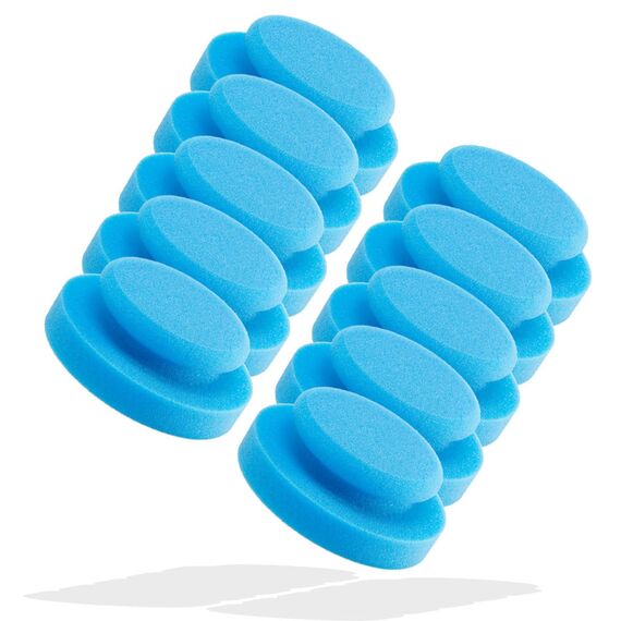 detailmate Autopflege - Made in Germany - 10er Pack Handpolierschwamm - Medium Cut Foam Ø 130/50mm aus Premium Schaumstoff für Handpolitur/Wachse/Applikator für Pflegeprodukte auf Kunststoff, Reifen