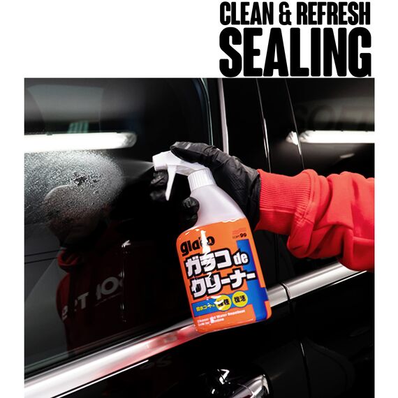 detailmate Auto Scheiben Bundle: Soft99 Glaco de Cleaner, Ultra Glaco, Roll On Large, Mirror Coat Zero, Glass Compound Roll On + 4x Microfiber Monkey Waffeltuch + 3x detailmate Poliertuch